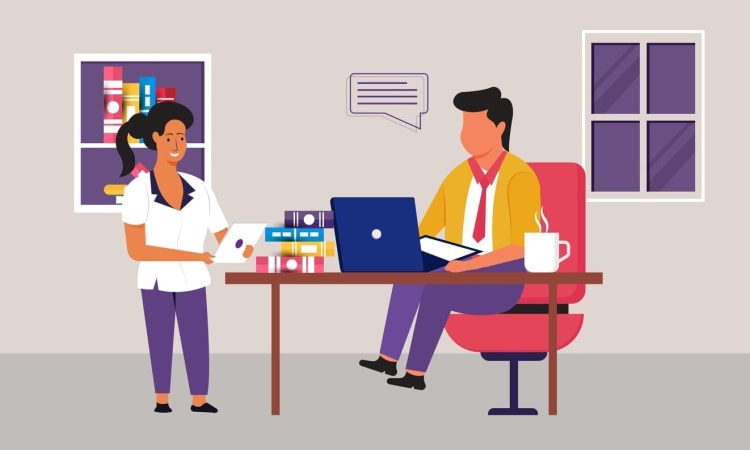 A team meeting illustrating open communication among employees.