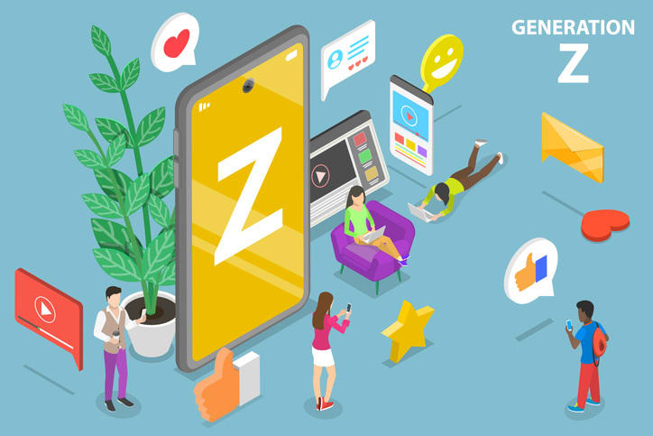 3D Isometric Flat Vector Conceptual Illustration of Generation Z