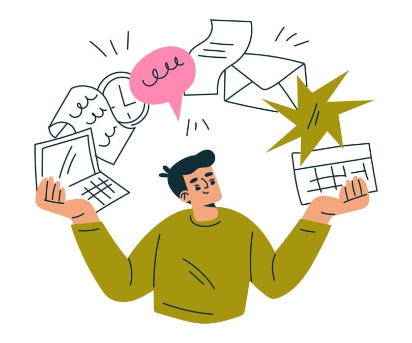 A person organizing tasks on a priority list.