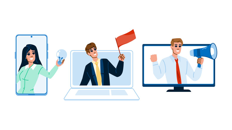 Brand online presence vector stock illustration