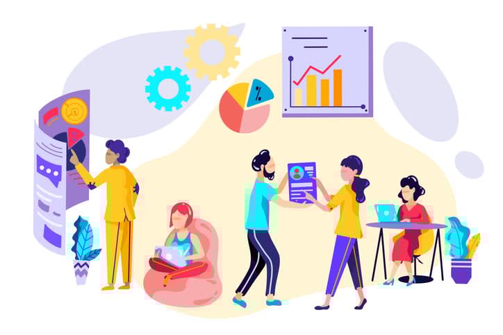 Business illustration with people