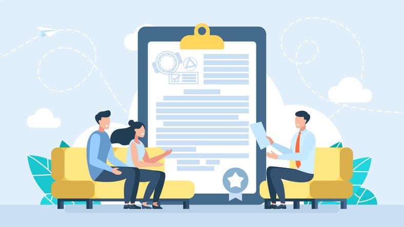 Business partners coming to agreement and concluding contract