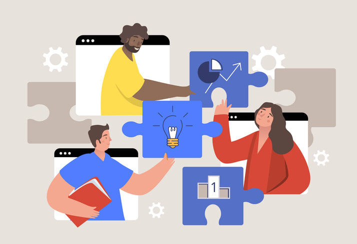 Business team working stock illustration