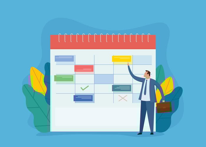 Businessman is planning his work