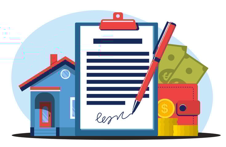 Buying, selling or renting a home stock illustration