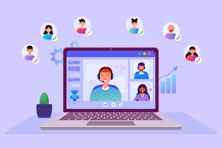 Call center online stock illustration