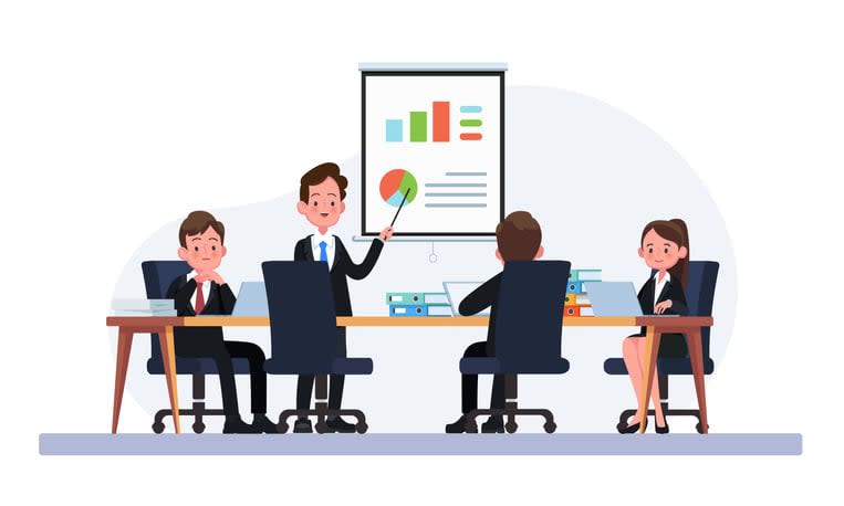 Colleagues working together on project