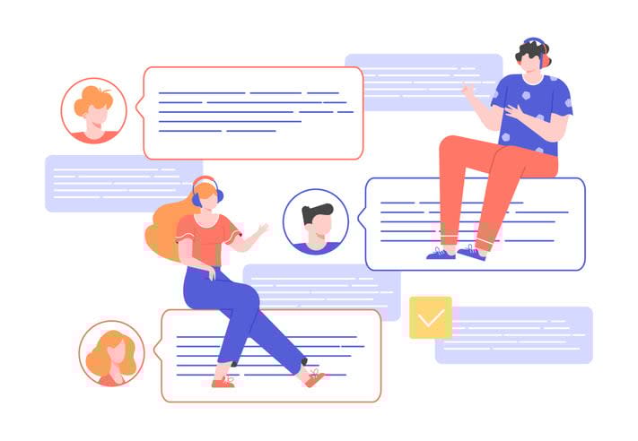 Concept illustration of an online technical support center