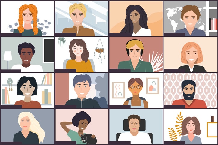 Conference video call stock illustration