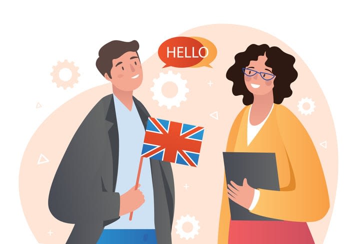 English lessons concept stock illustration