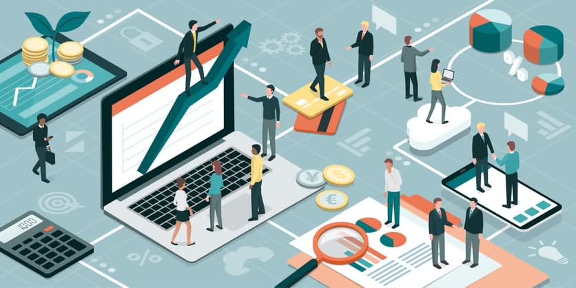 Finance and business management stock illustration