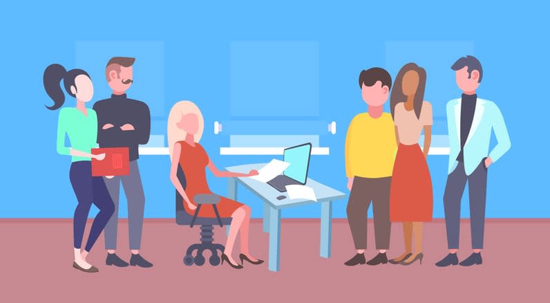 Hr team recruitment company workers choosing candidate