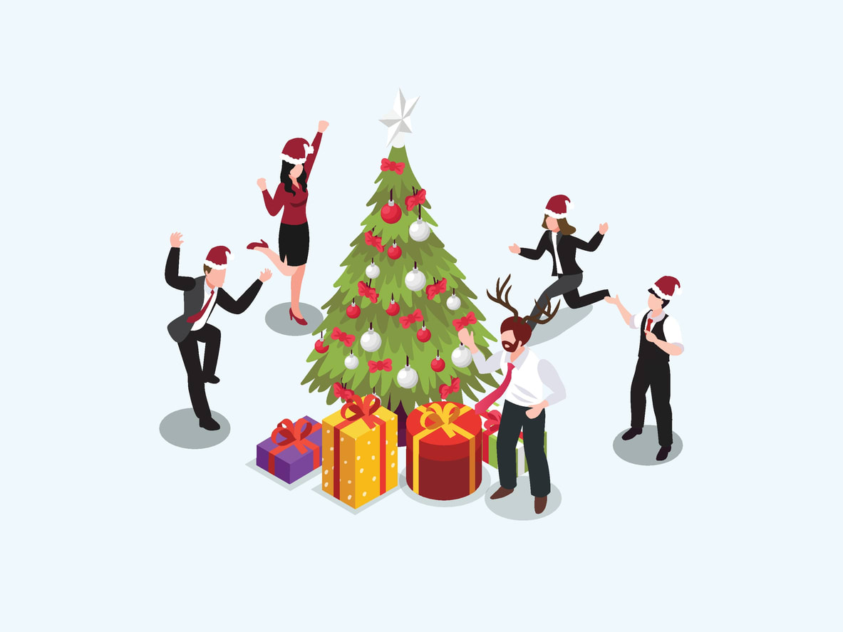 A festive holiday-themed icebreaker session with colleagues.