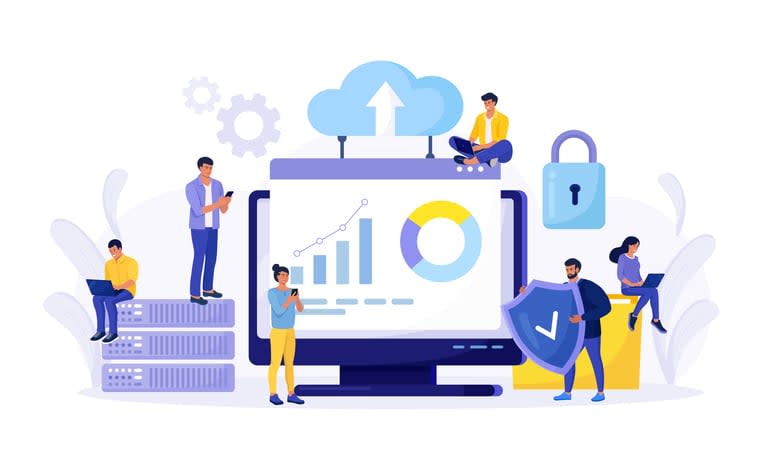 IT specialists administrate cloud service