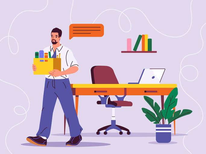 Man with resignation vector concept stock illustration