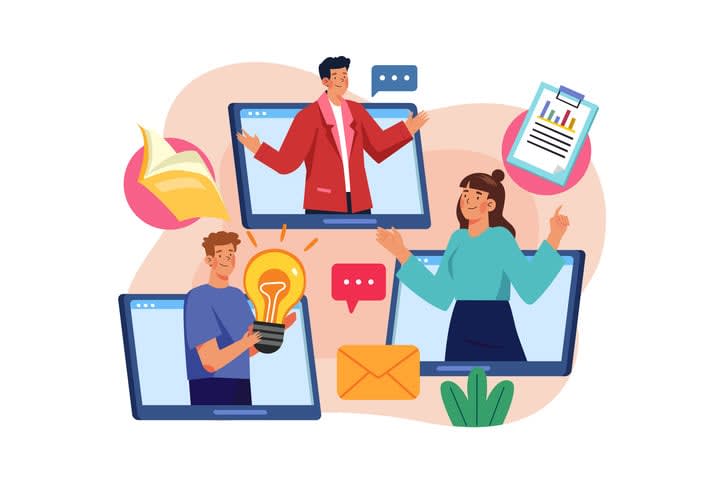 Online Business Conference stock illustration