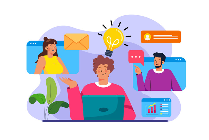 Online Conference Meeting stock illustration