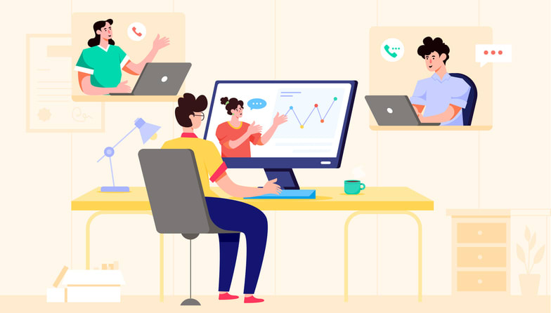 Online Meeting stock illustration