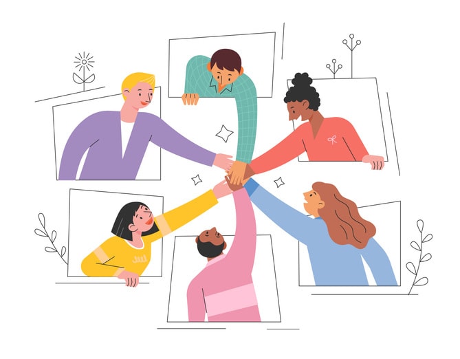 Online meeting stock illustration