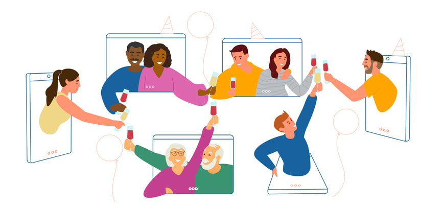 Online Party During Quarantine Concept stock illustration