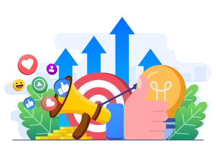 Online social media marketing campaign concept for ui