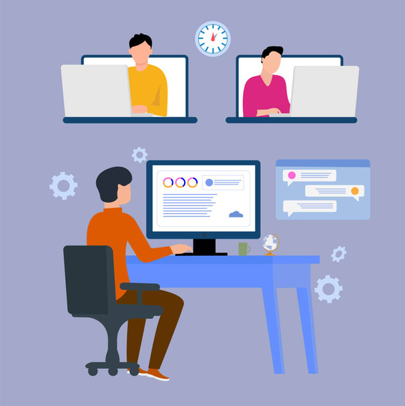 Online web development meeting