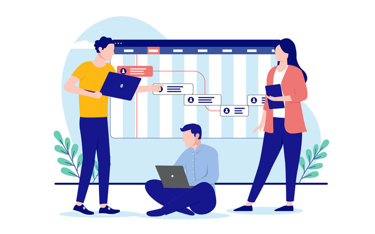 Project planning and management stock illustration