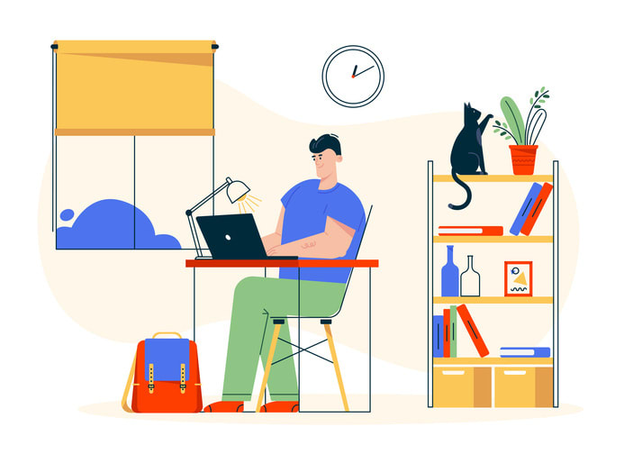 Remote work concept stock illustration