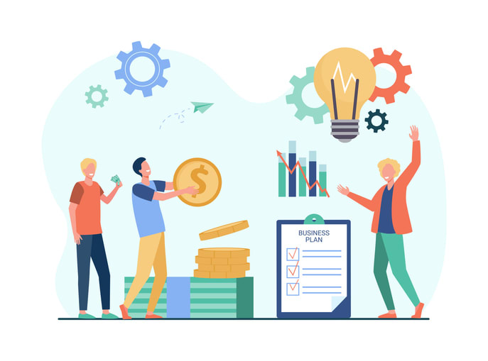 Startup presentation to potential investors vector illustration stock illustration