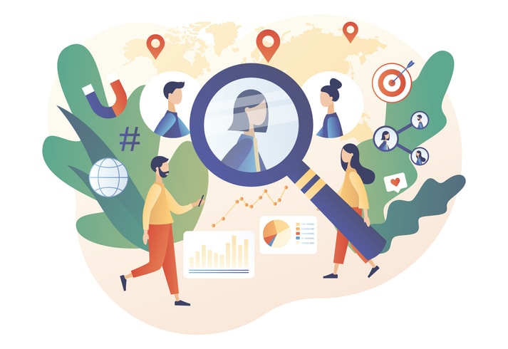 Tiny people set up advertice on social networks