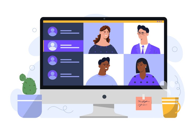 Video conference vector concept stock illustration