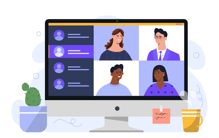 Video conference vector concept stock illustration